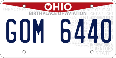 OH license plate GOM6440