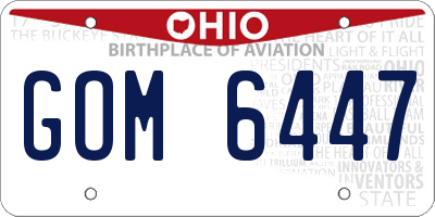 OH license plate GOM6447
