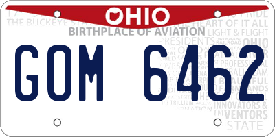 OH license plate GOM6462
