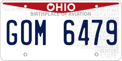 OH license plate GOM6479