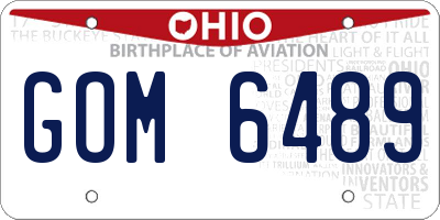OH license plate GOM6489