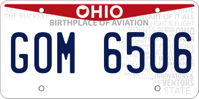 OH license plate GOM6506