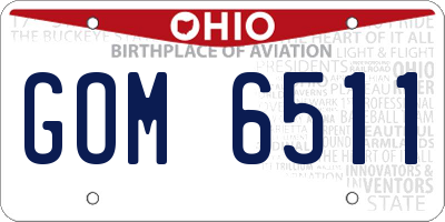 OH license plate GOM6511