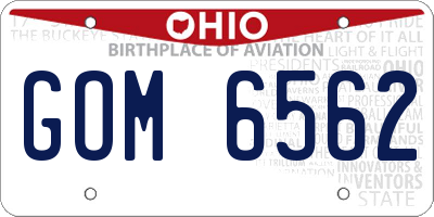 OH license plate GOM6562