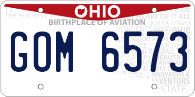 OH license plate GOM6573