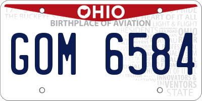 OH license plate GOM6584