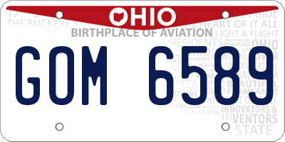OH license plate GOM6589