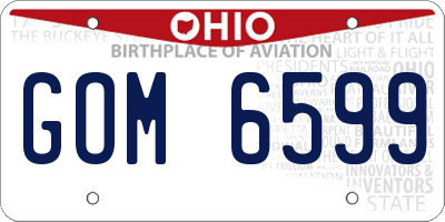 OH license plate GOM6599