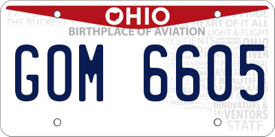 OH license plate GOM6605