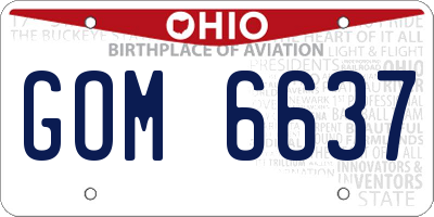 OH license plate GOM6637