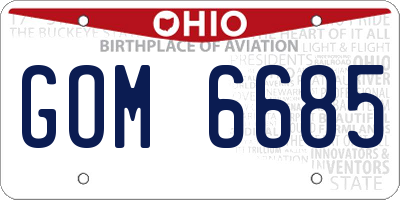 OH license plate GOM6685