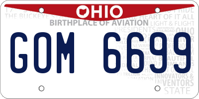 OH license plate GOM6699