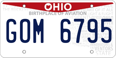 OH license plate GOM6795