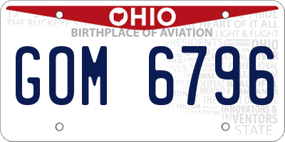 OH license plate GOM6796