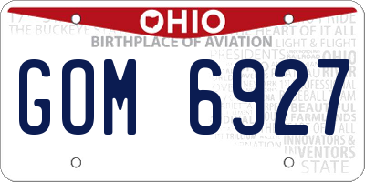 OH license plate GOM6927