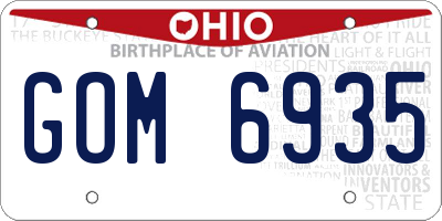 OH license plate GOM6935