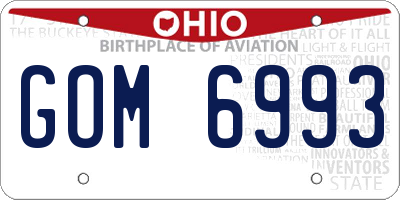 OH license plate GOM6993