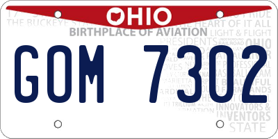 OH license plate GOM7302