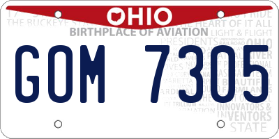 OH license plate GOM7305