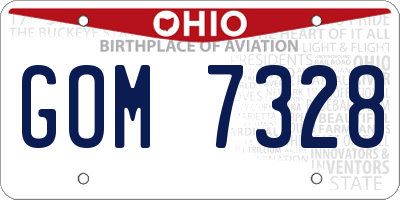 OH license plate GOM7328