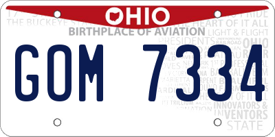 OH license plate GOM7334