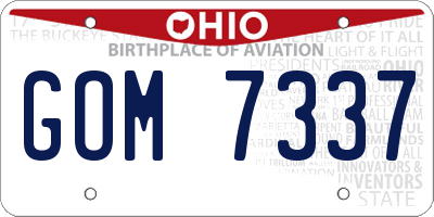 OH license plate GOM7337