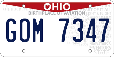 OH license plate GOM7347
