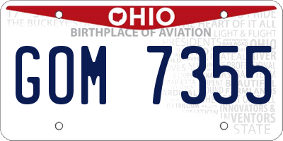OH license plate GOM7355