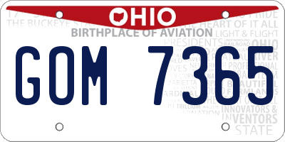 OH license plate GOM7365