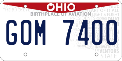 OH license plate GOM7400