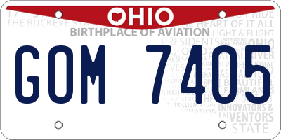 OH license plate GOM7405