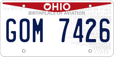 OH license plate GOM7426
