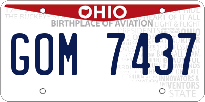OH license plate GOM7437