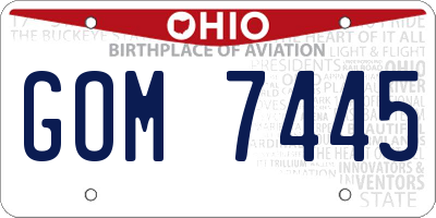 OH license plate GOM7445