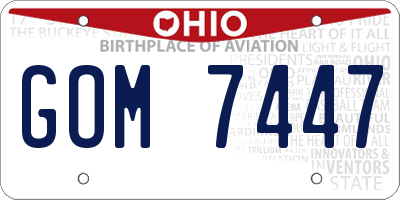 OH license plate GOM7447