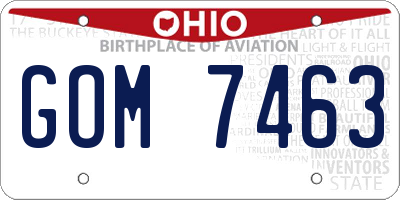 OH license plate GOM7463