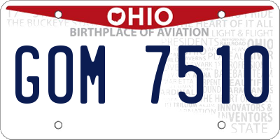 OH license plate GOM7510
