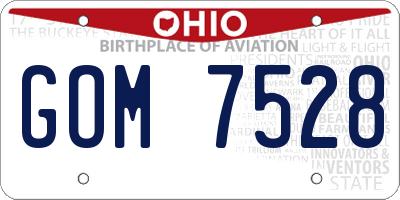 OH license plate GOM7528