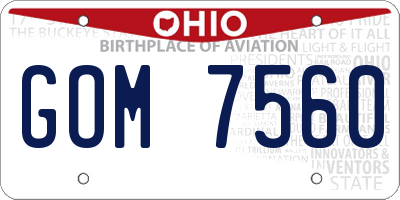 OH license plate GOM7560
