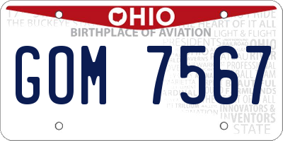 OH license plate GOM7567