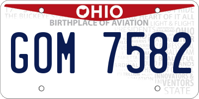 OH license plate GOM7582