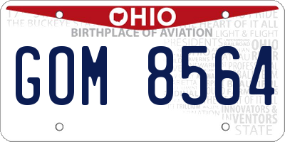 OH license plate GOM8564