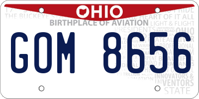 OH license plate GOM8656