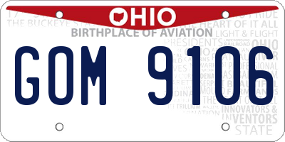OH license plate GOM9106