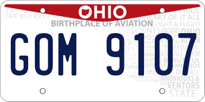 OH license plate GOM9107
