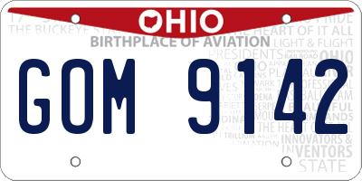 OH license plate GOM9142