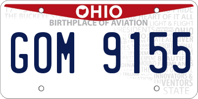OH license plate GOM9155