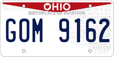 OH license plate GOM9162