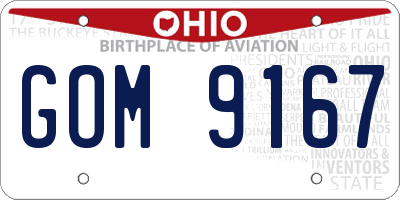 OH license plate GOM9167