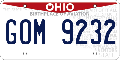 OH license plate GOM9232